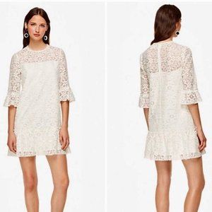 KATE SPADE Lace Flounce Shift Dress NWT Size 10